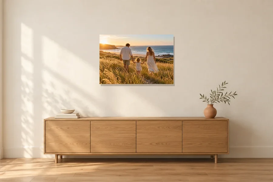 16x24 canvas above a 60 inch sideboard for scale